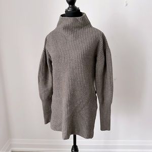 Sz L Aritzia WILFRED Long Cowl Neck Wool Sweater in Griege